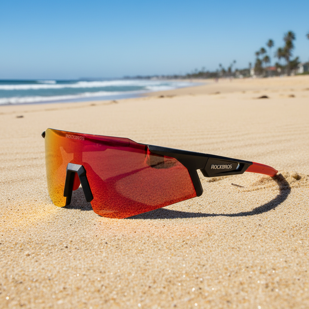 ROCKBROS Polarized Black Red Side