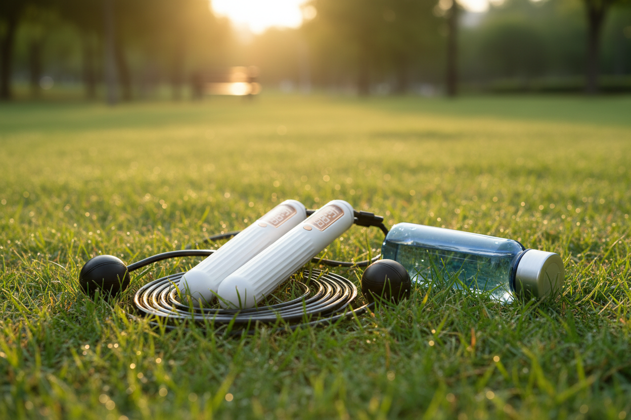 White rope on grass